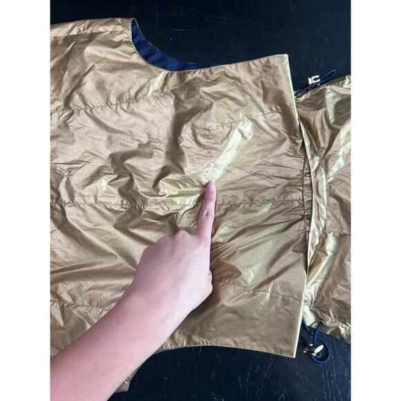 Lauren Ralph Lauren- Active- Gold Metallic Navy Blue- with detachable hood Small - Picture 4 of 9